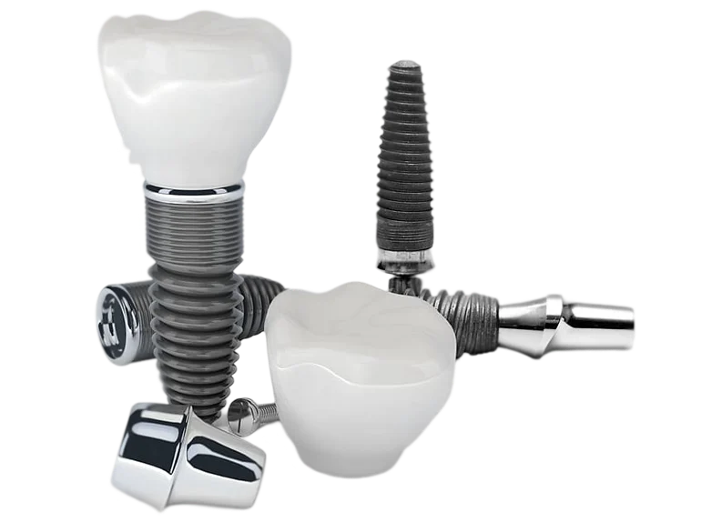 Zirconia dental implants and restoration components for permanent teeth solutions in Oklahoma City, showcasing stability and natural appearance for confident smiles.