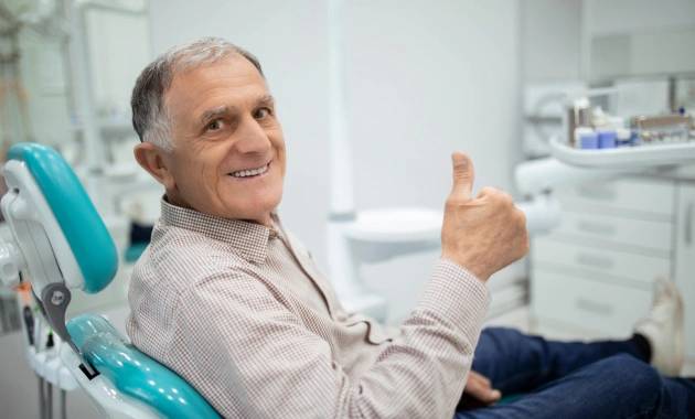 Older man is happy after the sinus lift treatment at Warwick Dental